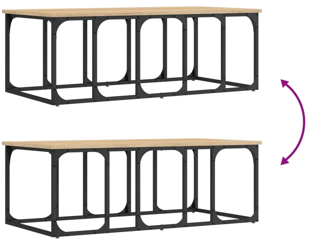 Mesa de centro 100x50x35,5 cm derivados madeira carvalho sonoma
