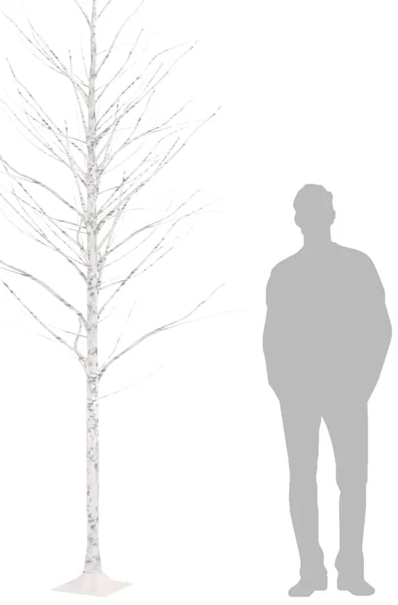 Árvore c/ 240 luzes LED 300 cm bétula branco quente