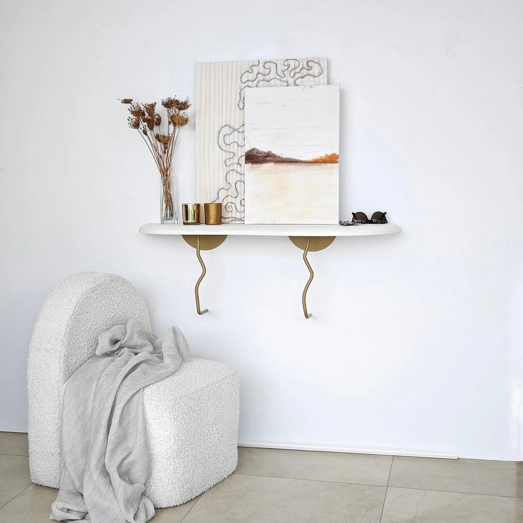 Prateleira de Parede Edera – Dourado e Branco – 99 cm x 22 cm