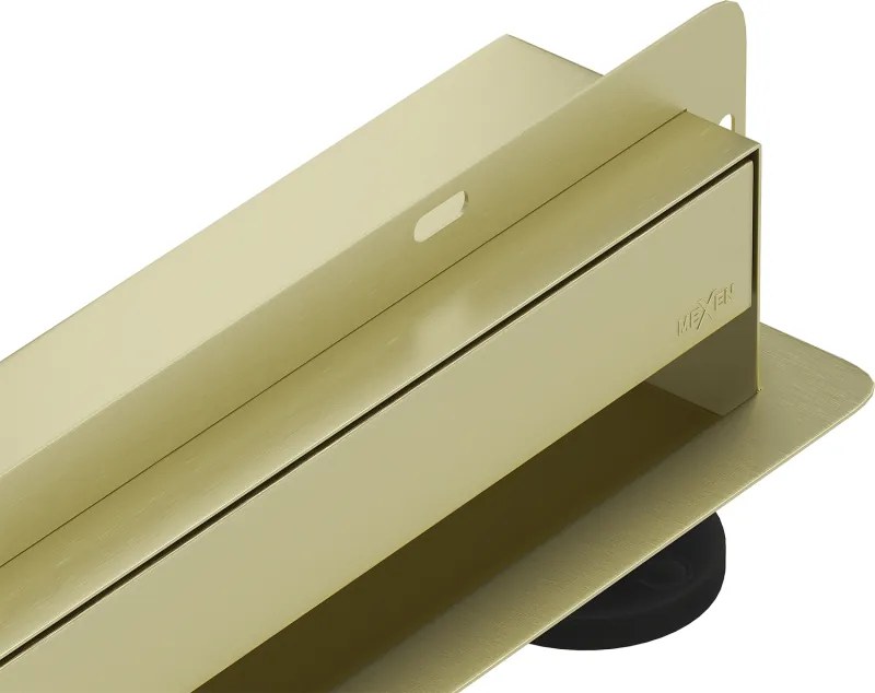 Mexen Flat Wall ralo linear de parede 2 em 1 70 cm, dourado escovado - 1A30070