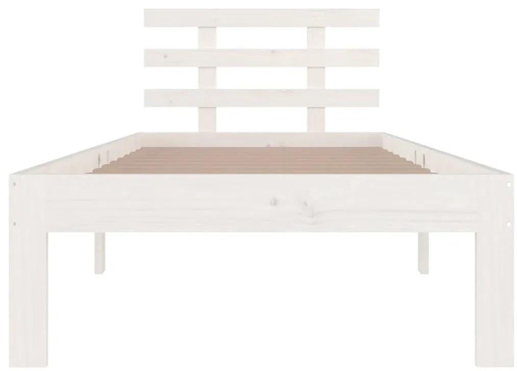 Estrutura de cama 100x200 cm madeira maciça branco