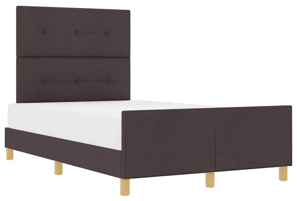 Cama vidaXL Marrom Escuro 120x200 cm Tecido