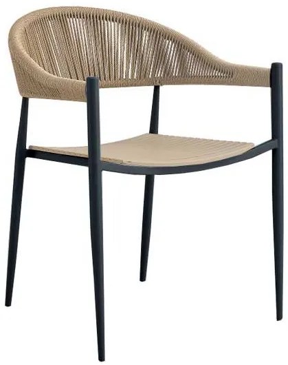 Conjunto de 4 Cadeiras de Jardim TIMOR – 56x54x77 cm – Metal, Poliprop