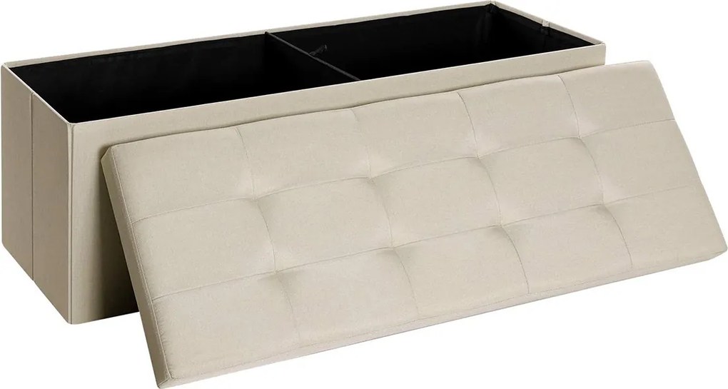 Banco com espaço de arrumação 110 x 38 x 38 cm Bege