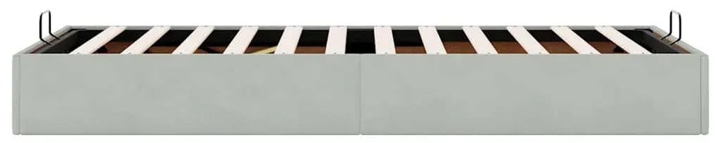 Otomano Bed Frame No Colchão Cinzento Claro 90x190 cm Veludo