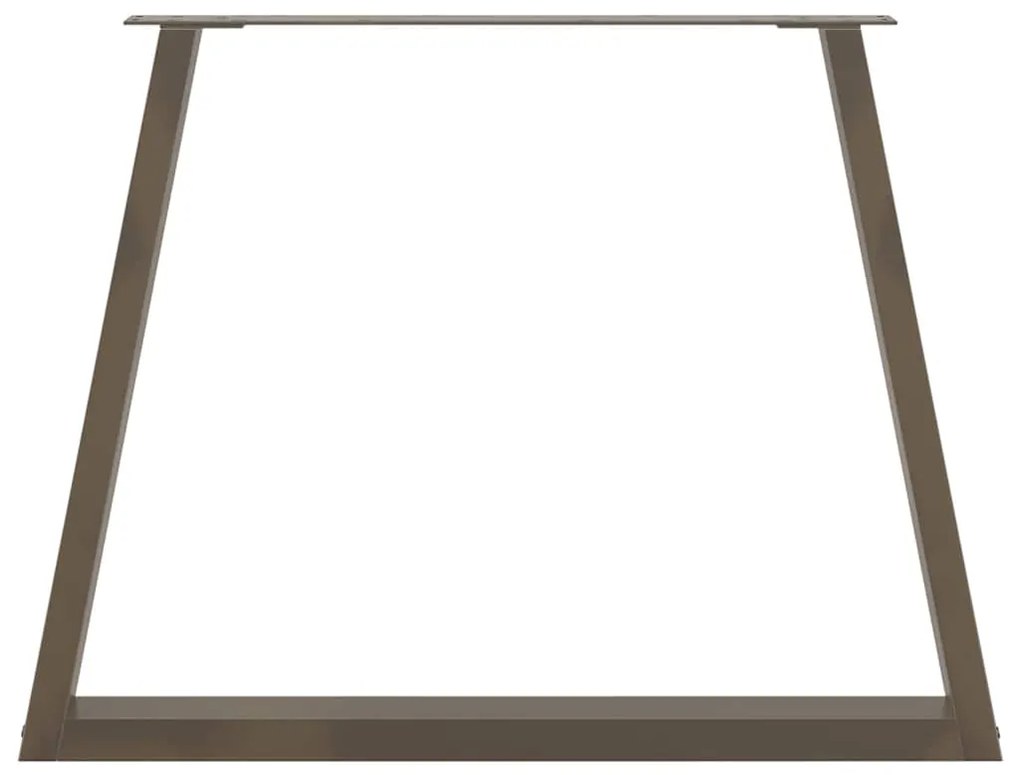 Pés para mesa de jantar em formato de V, 2 peças, aço natural, 90x(72-
