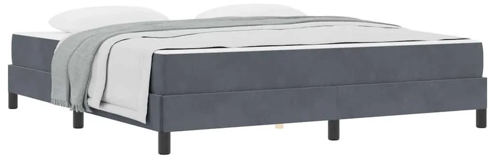 Cama box spring com colchão Cinza Escuro 180 x 200 cm Veludo
