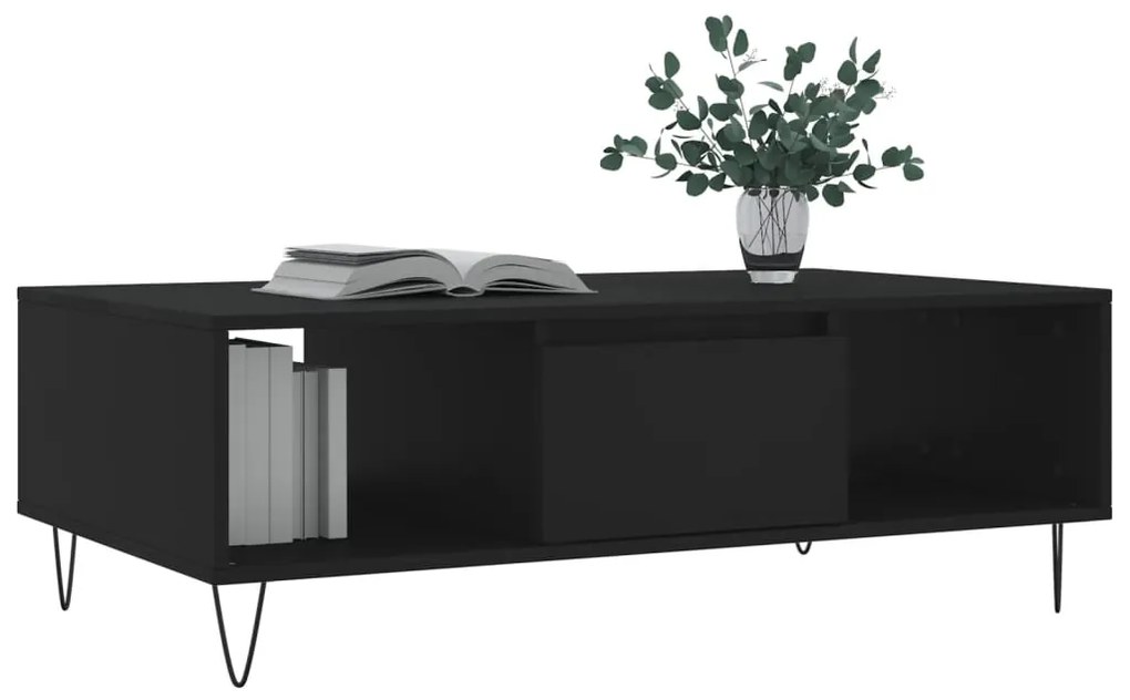 Mesa de centro 104x60x35 cm derivados de madeira preto