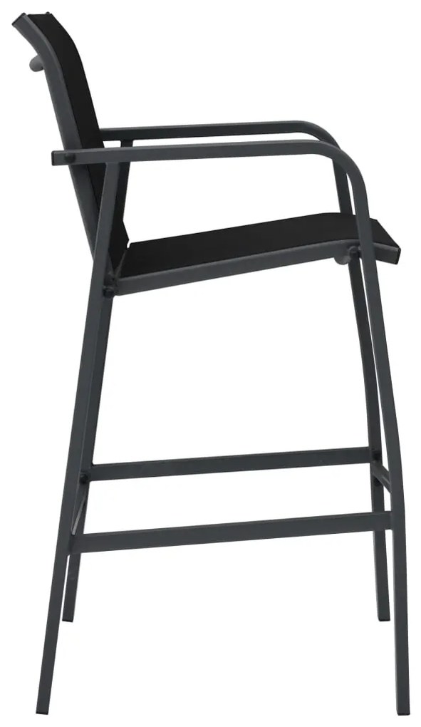 Cadeiras de bar para jardim 2 pcs textilene preto