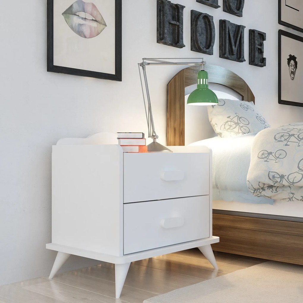 Mesa de Cabeceira Andaz – Branco – 60x58,6x42,1 cm
