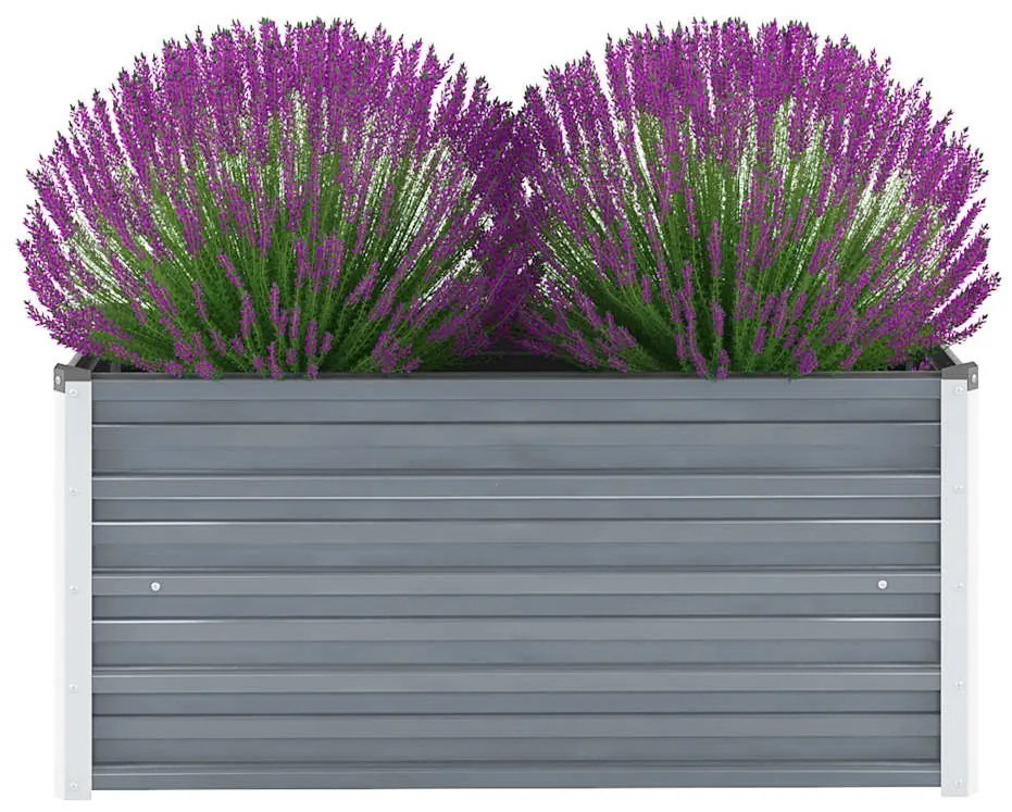 Canteiro elevado de jardim aço galvanizado 100x40x45cm cinzento