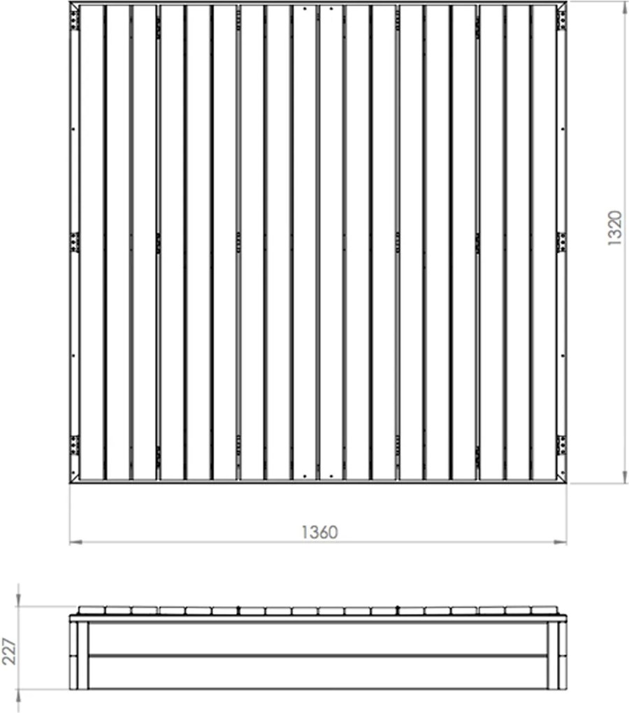 Caixa de areia de madeira para crianças Aksent 136 x 132 cm cinzenta