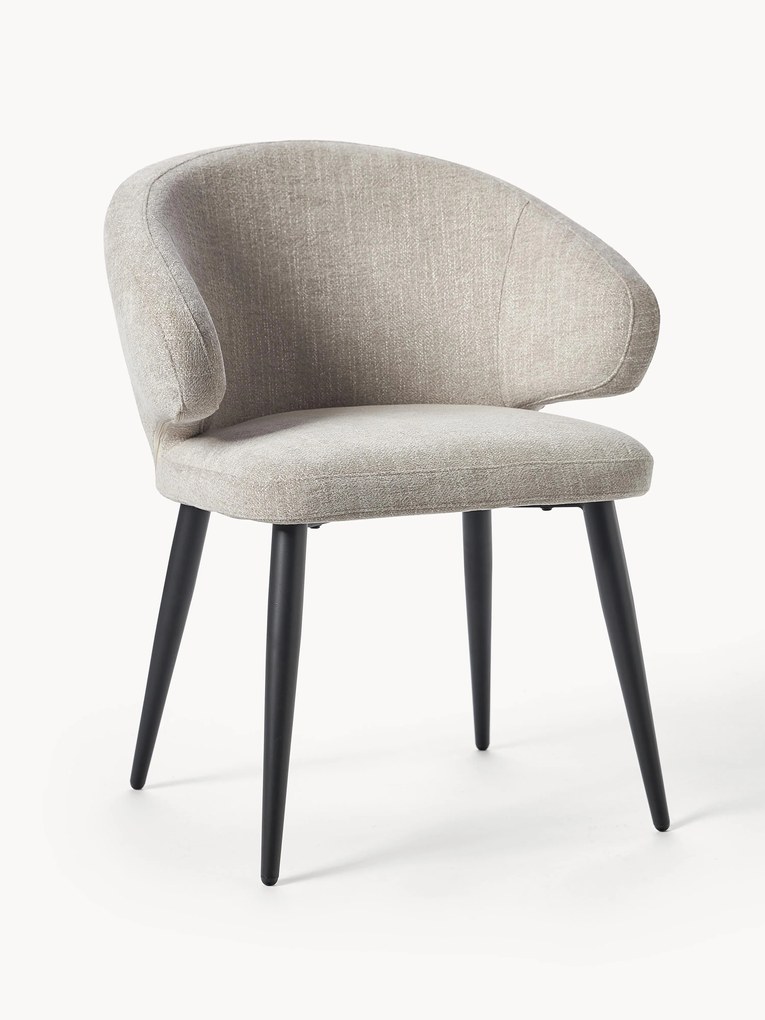 Cadeira de jantar em bouclé com braços Celia