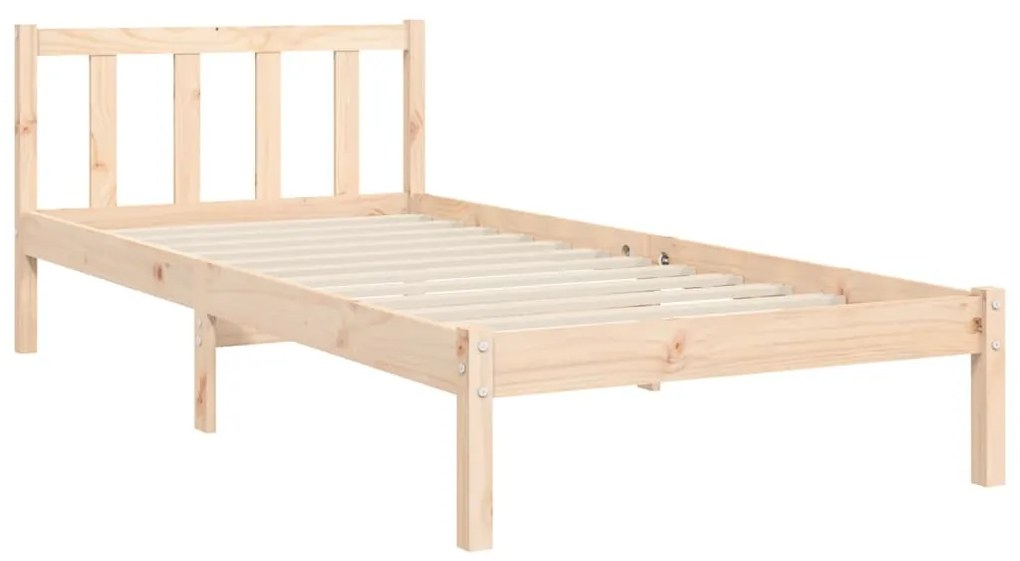 Estrutura de cama com cabeceira 90x190 cm madeira maciça