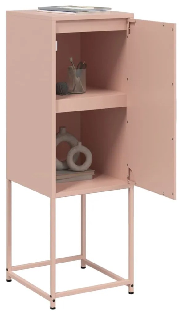 Aparador alto 36x39x107 cm aço rosa