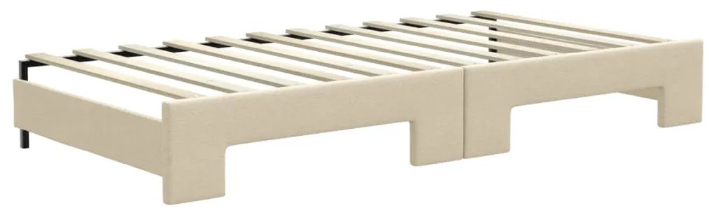 Sofá-cama com gavetão 100x200 cm tecido cor creme