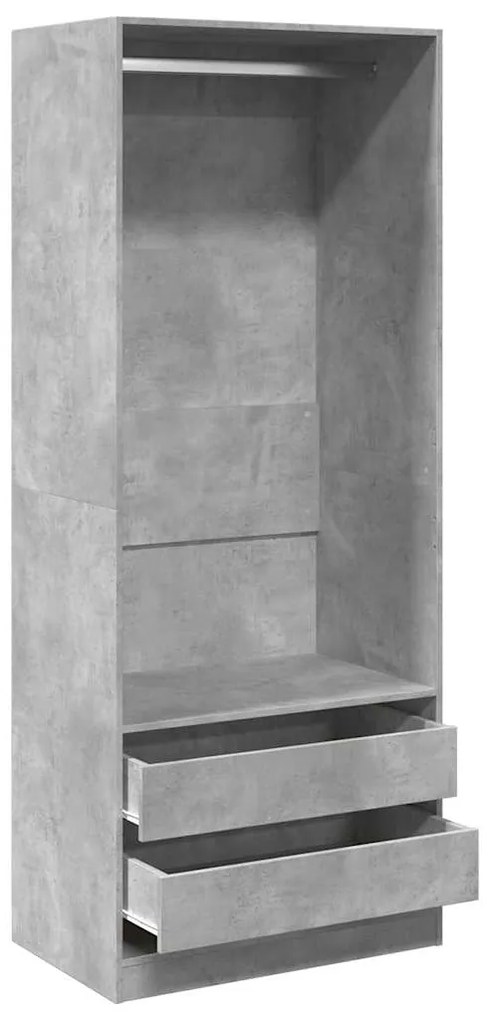 Roupeiro 80x50x200 cm derivados de madeira cinzento cimento