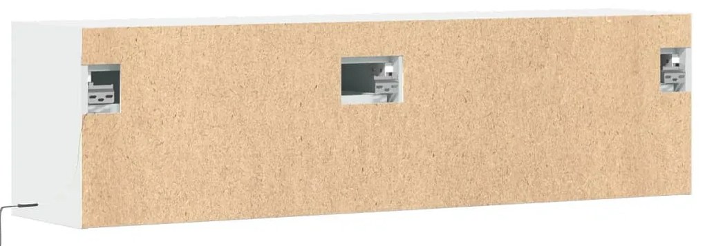 Móvel de parede para TV com luzes LED 140x31x38 cm branco