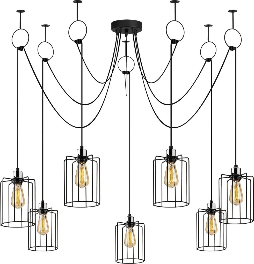 Candeeiro de Teto Tel – Preto – Diâmetro 136 cm, Altura 131 cm