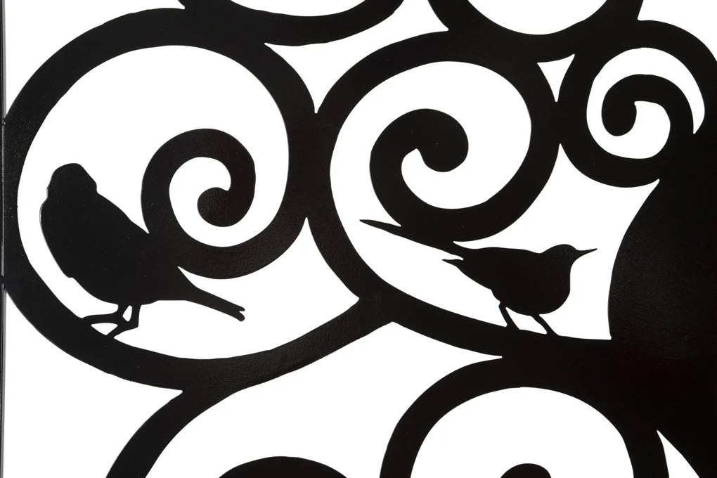 PAINEL DE PAREDE DE FERRO TRÊS 70X1X70 CM PRETO