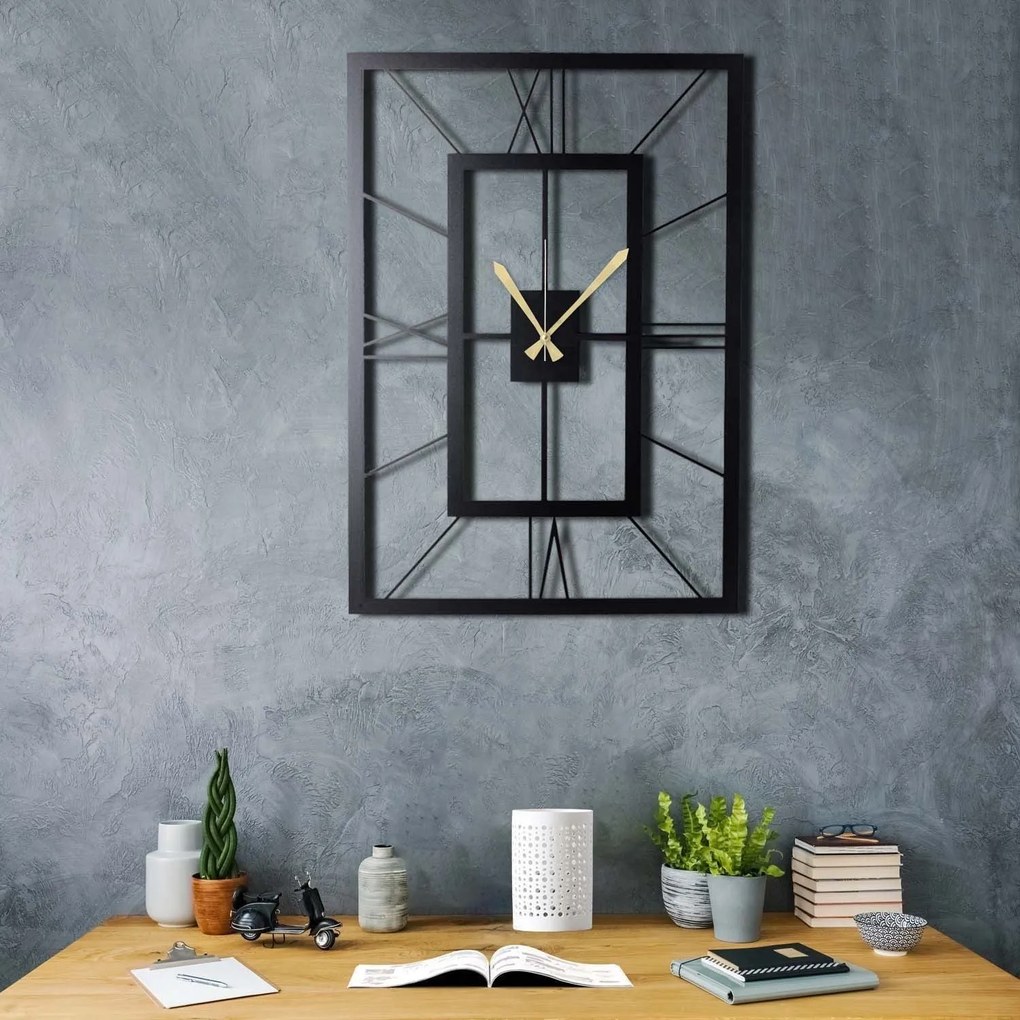 Relógio de Parede Decorativo November – Preto – 70 x 49 cm