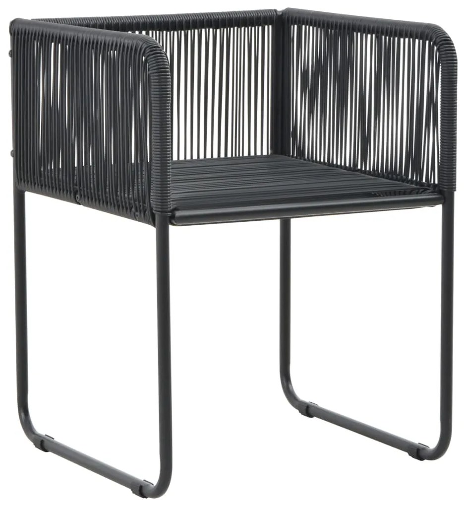 5 pcs Conjunto de jantar para jardim preto