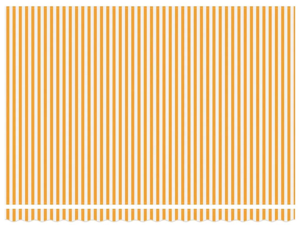 Toldo Retrátil Manual Laranja e Branco 450x300 cm