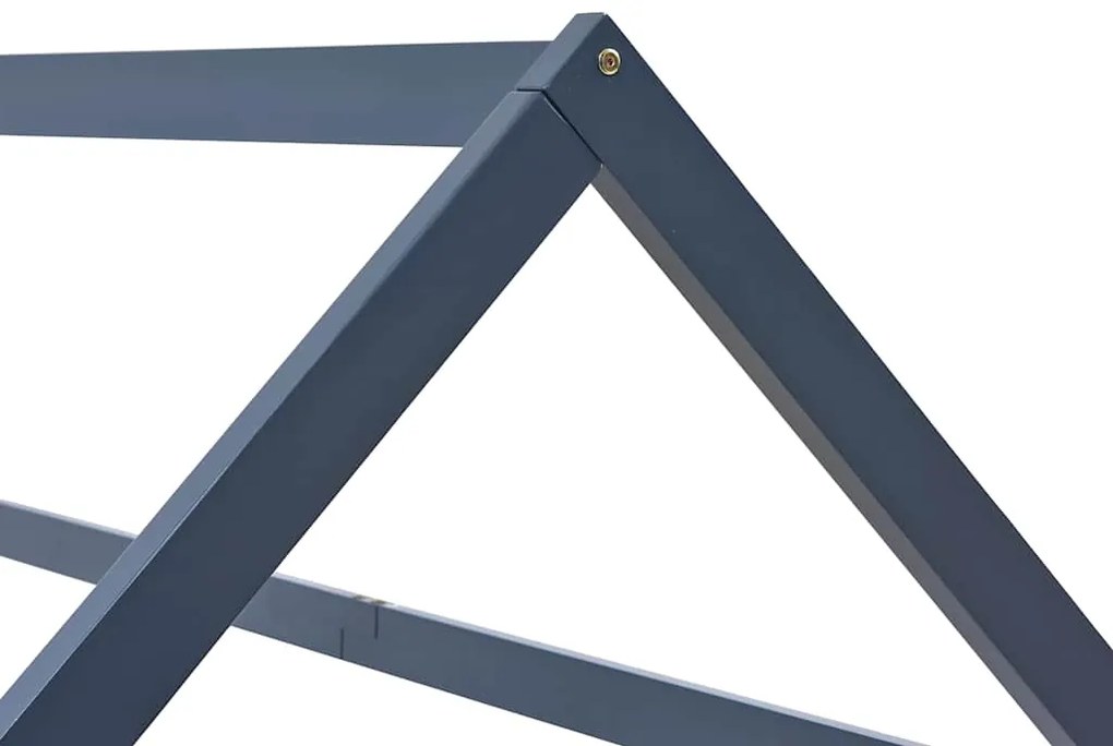 Estrutura de cama para crianças 90x200 cm pinho maciço cinzento