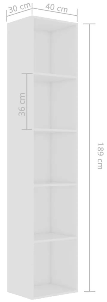 Estante 40x30x189 cm contraplacado branco