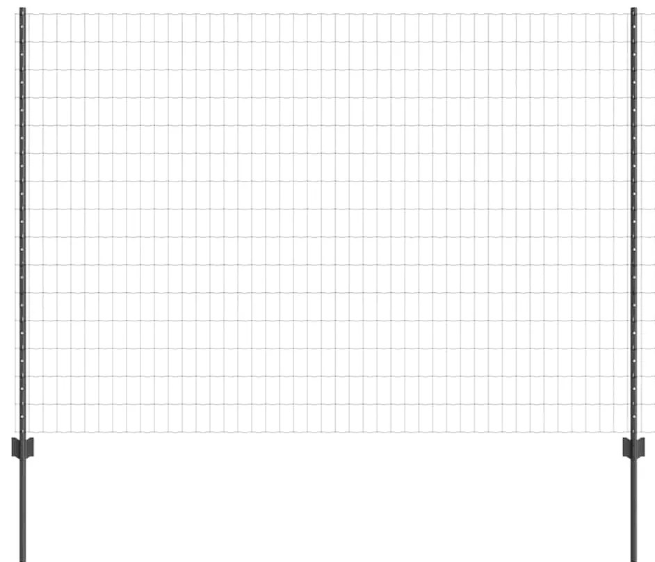 Cerca Euro com 10 Postes U Cinza 1,5x10 m Aço