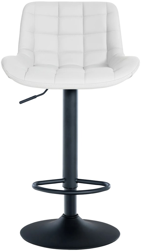 Banco de bar Tover em couro sintético e com estrutura preta 48 x 81-105 x 54 cm Branco