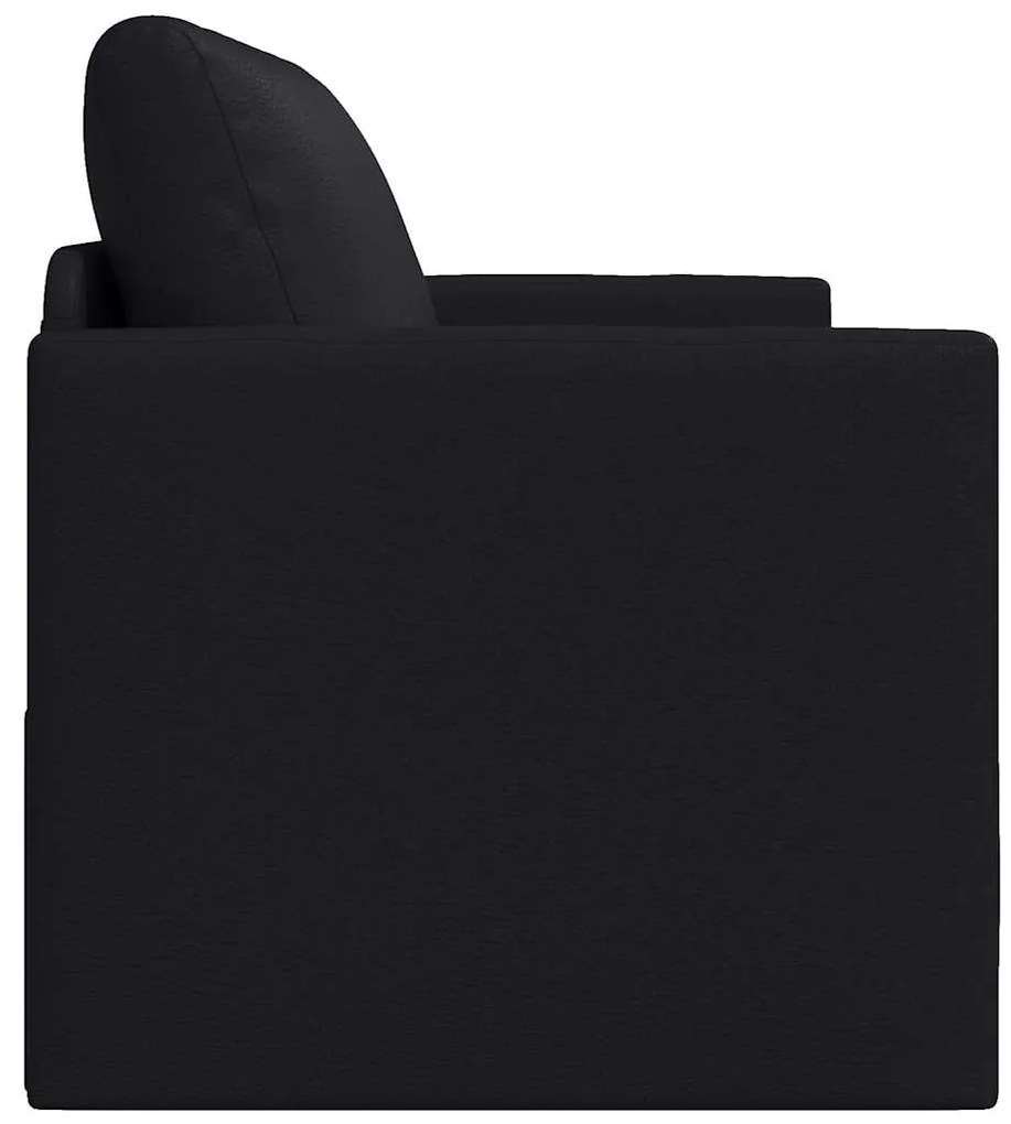 Sofá de Chão Cama 2 em 1 Preto 124x71x78 cm Couro Sintético