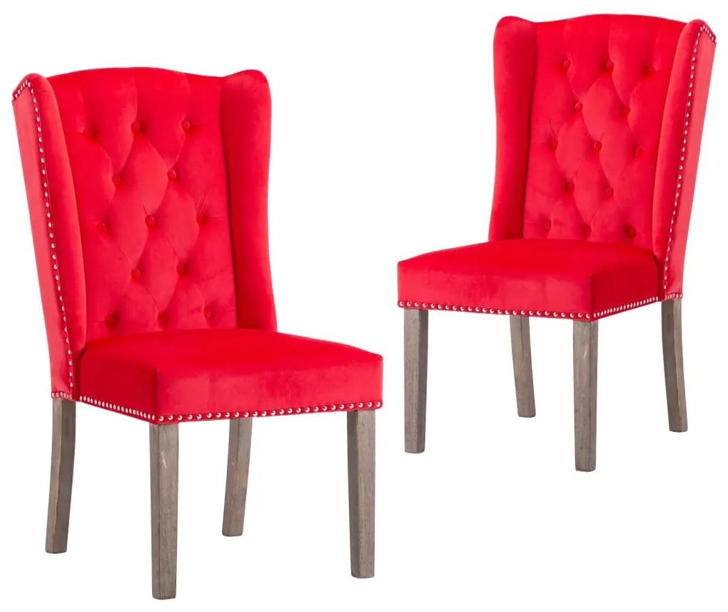 Cadeiras de jantar 2 pcs veludo vermelho