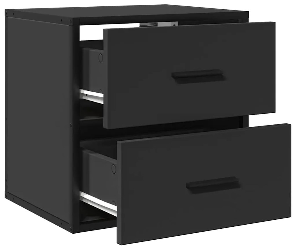 Mesas de cabeceira de parede 2 pcs 40x31x39,5 cm preto
