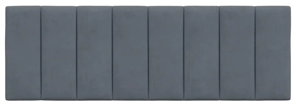 Almofadão de cabeceira 140 cm veludo cinzento-escuro