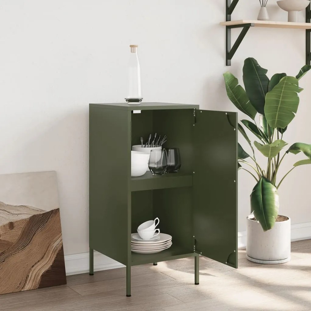 Aparador 36x39x79 cm aço verde azeitona