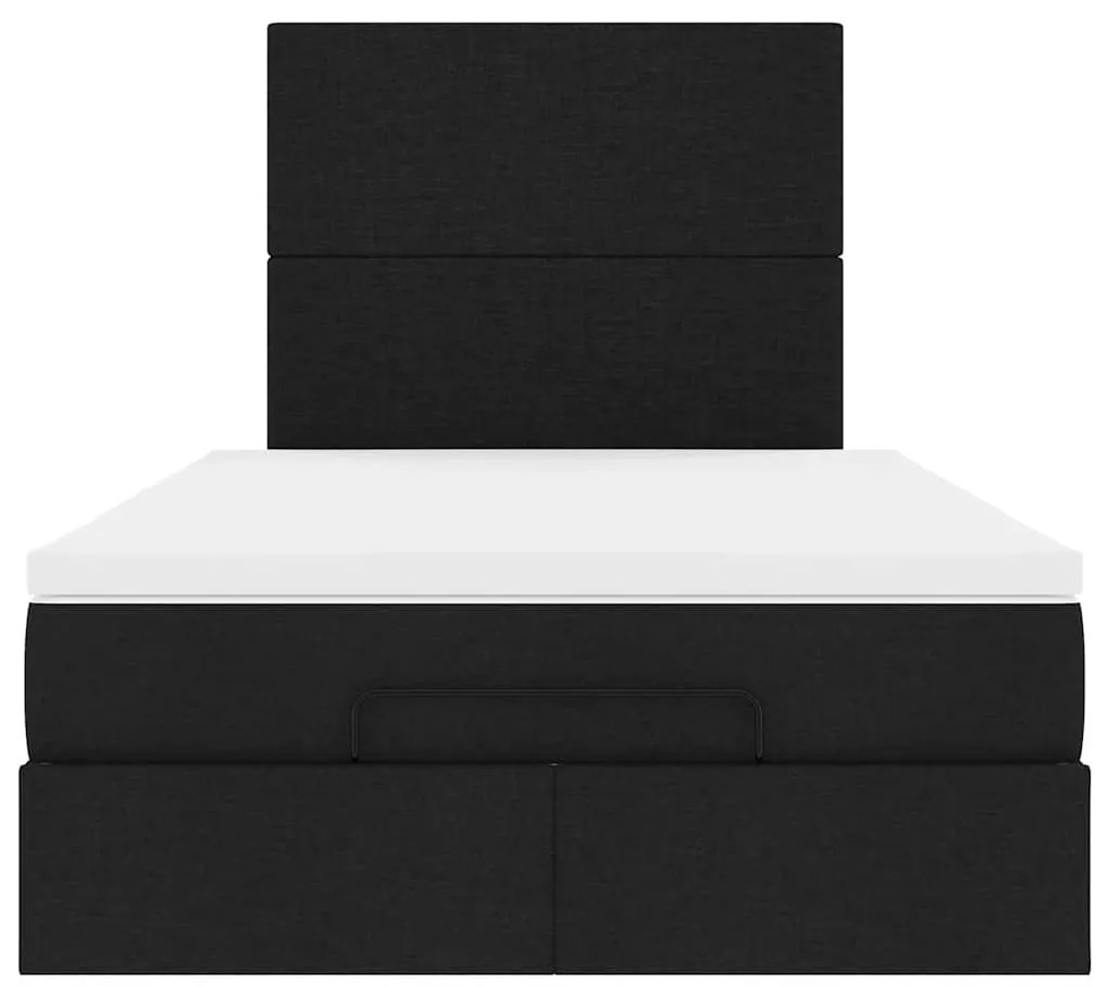 moldura de cama síriaXL otomana com colchão preto tecido