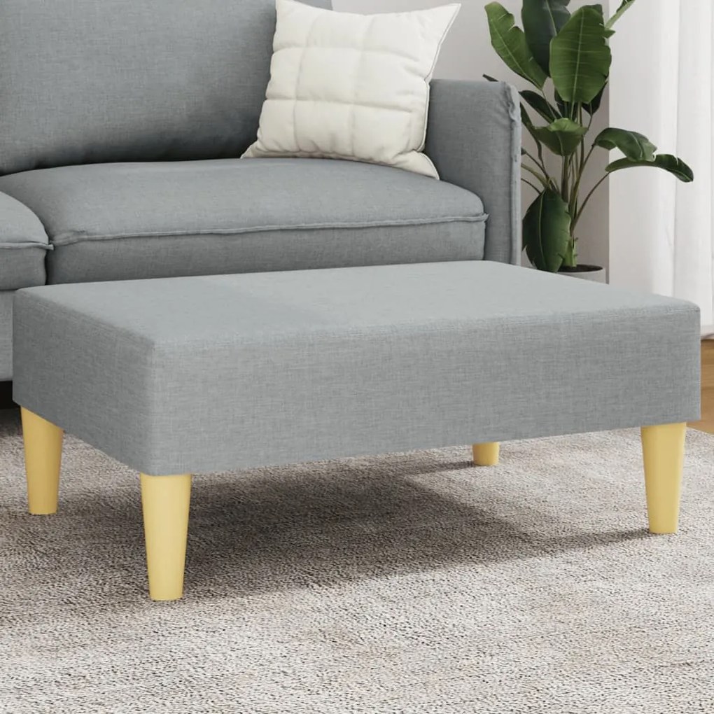 vidaXL Apoio de pés 77x55x31 cm tecido cinzento-claro