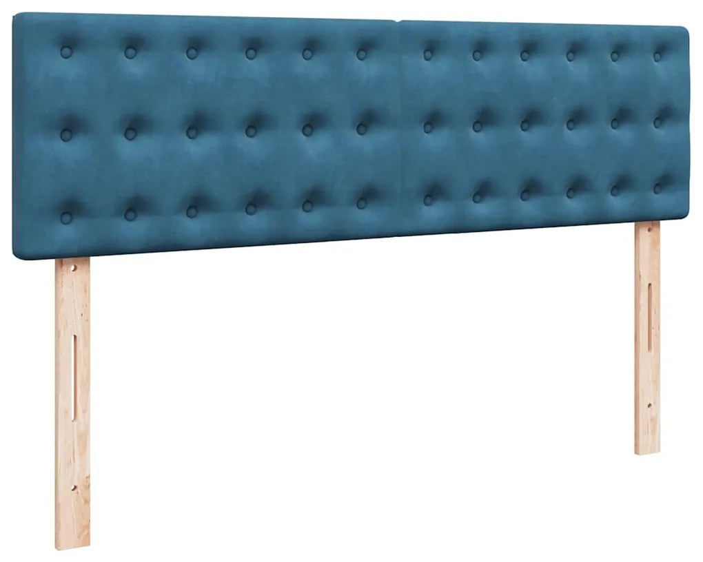 Estrutura de cama otomana com colchão 160x200 cm azul escuro
