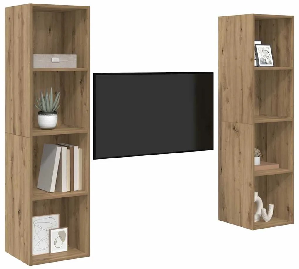 Conjunto de móvel de TV 2 pcs Castanho 37 x 37 x 142.5 cm