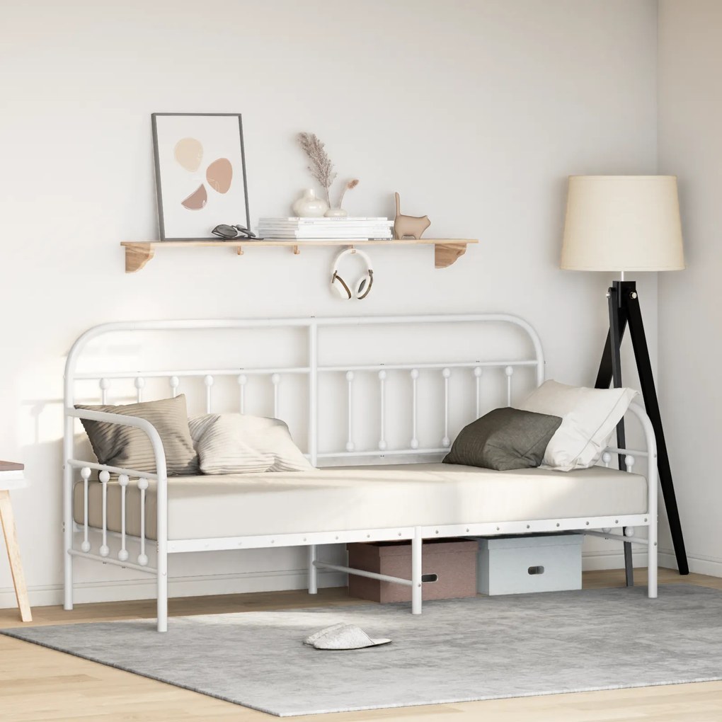Estrutura de Cama Dia vidaXL Branca 80x200 cm Aço