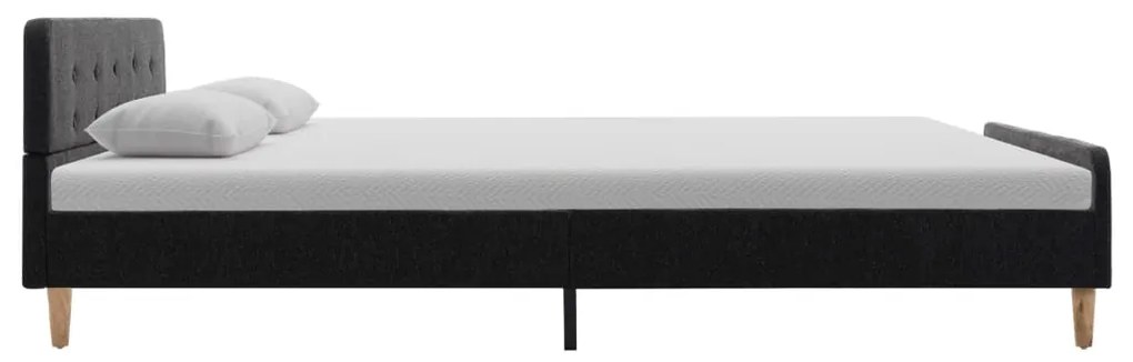 Estrutura de cama 160x200 cm serapilheira cinzento-escuro