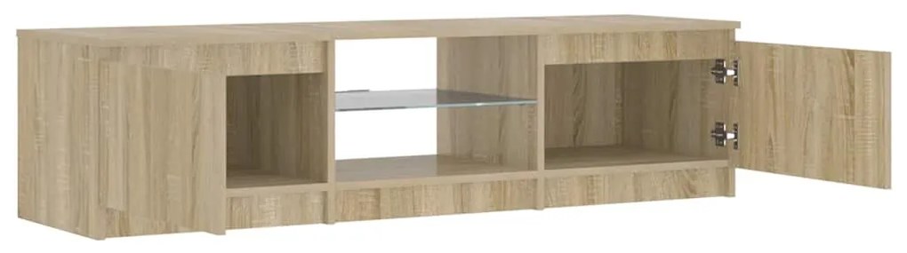 Móvel de TV com luzes LED 140x40x36 cm carvalho fumado