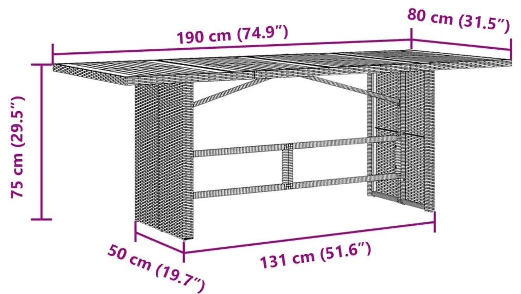 9 pcs conjunto de jantar p/ jardim com almofadões vime PE bege