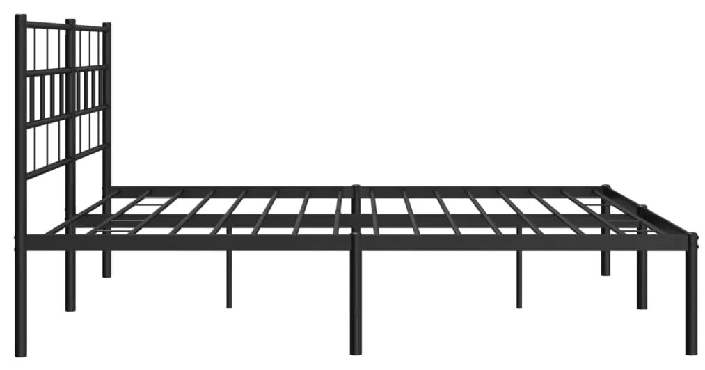 Estrutura de cama com cabeceira 200x200 cm metal preto