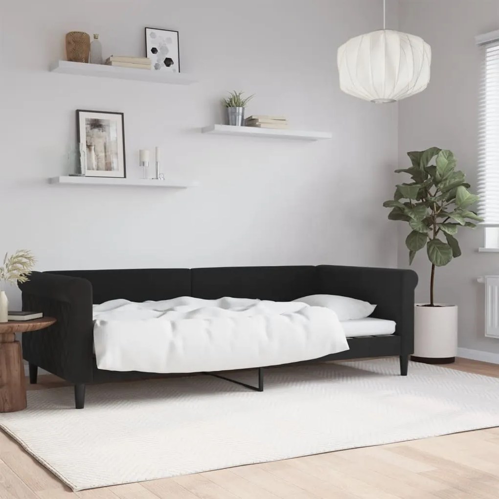 Sofá-cama 90x200 cm veludo preto