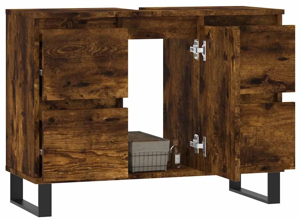 Armário casa de banho 80x33x60 cm deriv.madeira carvalho fumado