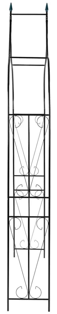 Arco de jardim 120x38x258 cm ferro verde-escuro