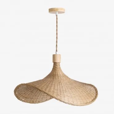 Lâmpada De Teto Suspensa Em Bambu Chaifer Natural & 55 X 45 Cm - Sklum