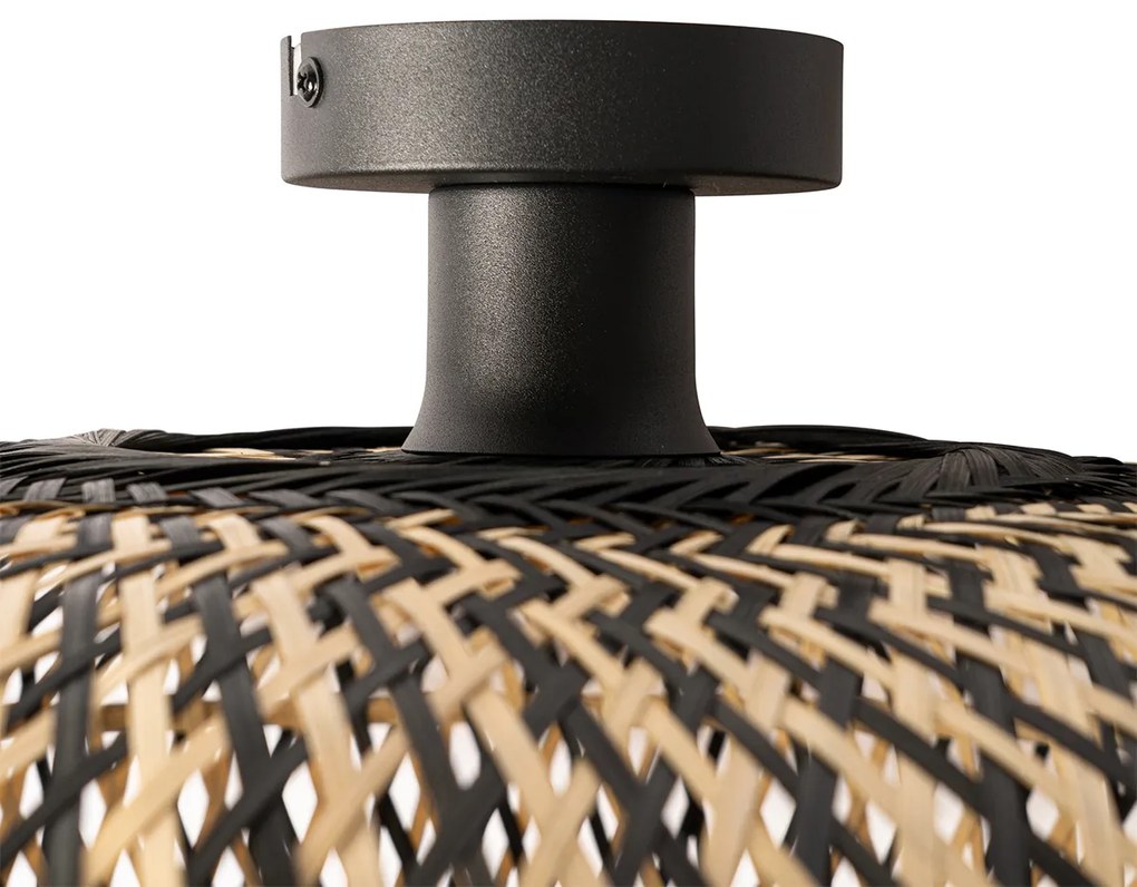 LED Plafon Inteligente Preto Bambu 40 cm incl. Wifi A60 - Ostrava Oriental